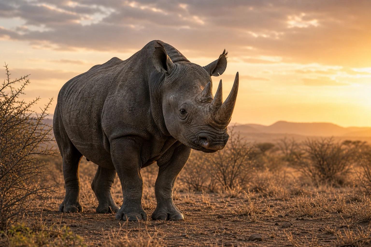 Black Rhinoceros in its natural habitat