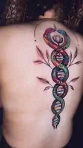 Snake and double helix imagery representing DNA, inherited memory, and the hidden biological code of life