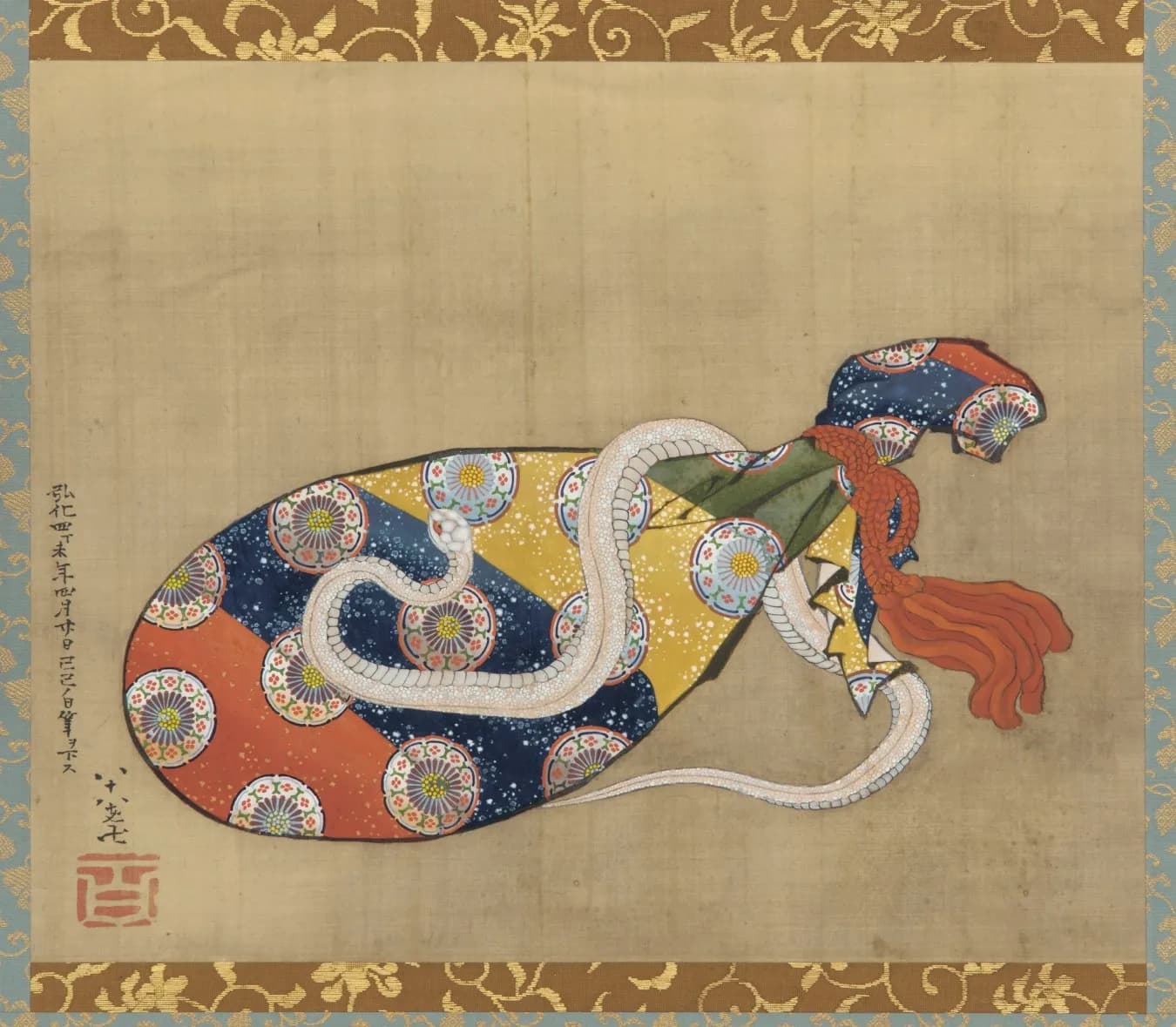 A symbolic snake in a dark mystical naturalist scene, representing spine, DNA, transformation, and hidden sight