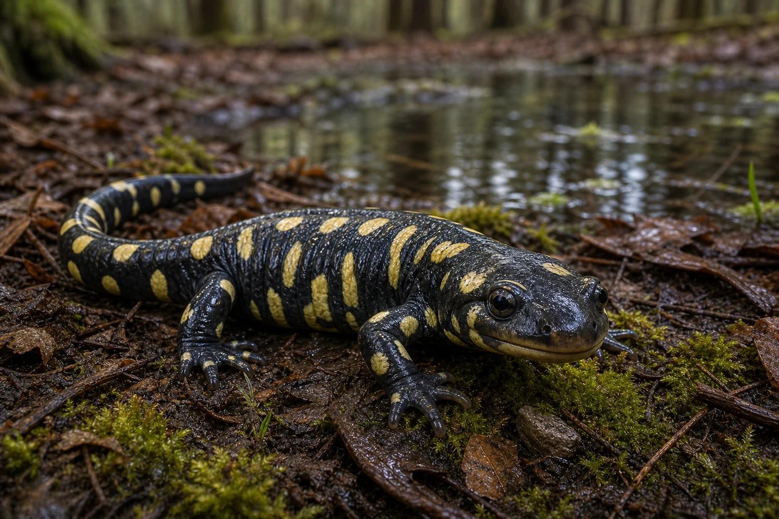 Tiger Salamander in its natural habitat