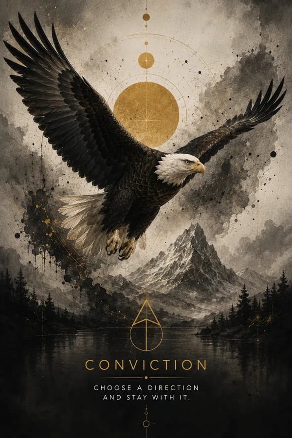 Symbolic eagle artwork representing conviction, direction, vision, and long-range spiritual focus