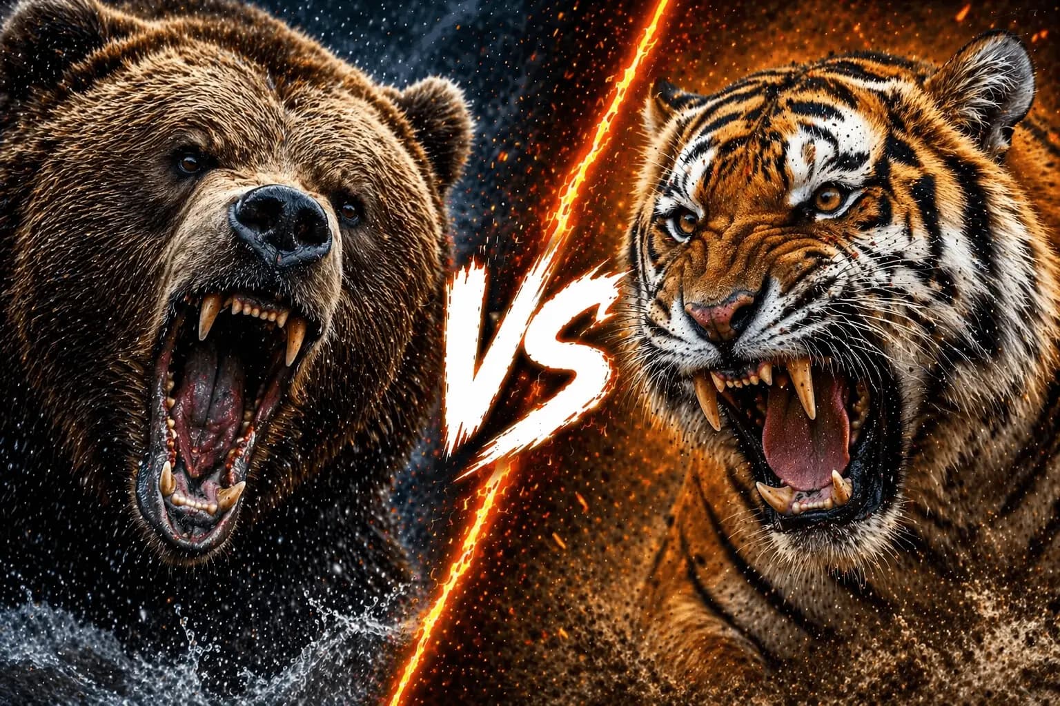 Bear vs Tiger: Who Has the Edge in a Real Clash? comparison image on AnimalDex