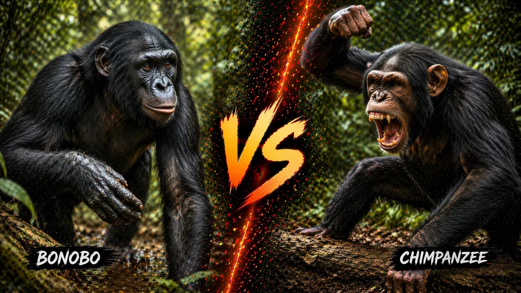 Bonobo vs Chimpanzee Intelligence: Which Ape Thinks Better? comparison image on AnimalDex