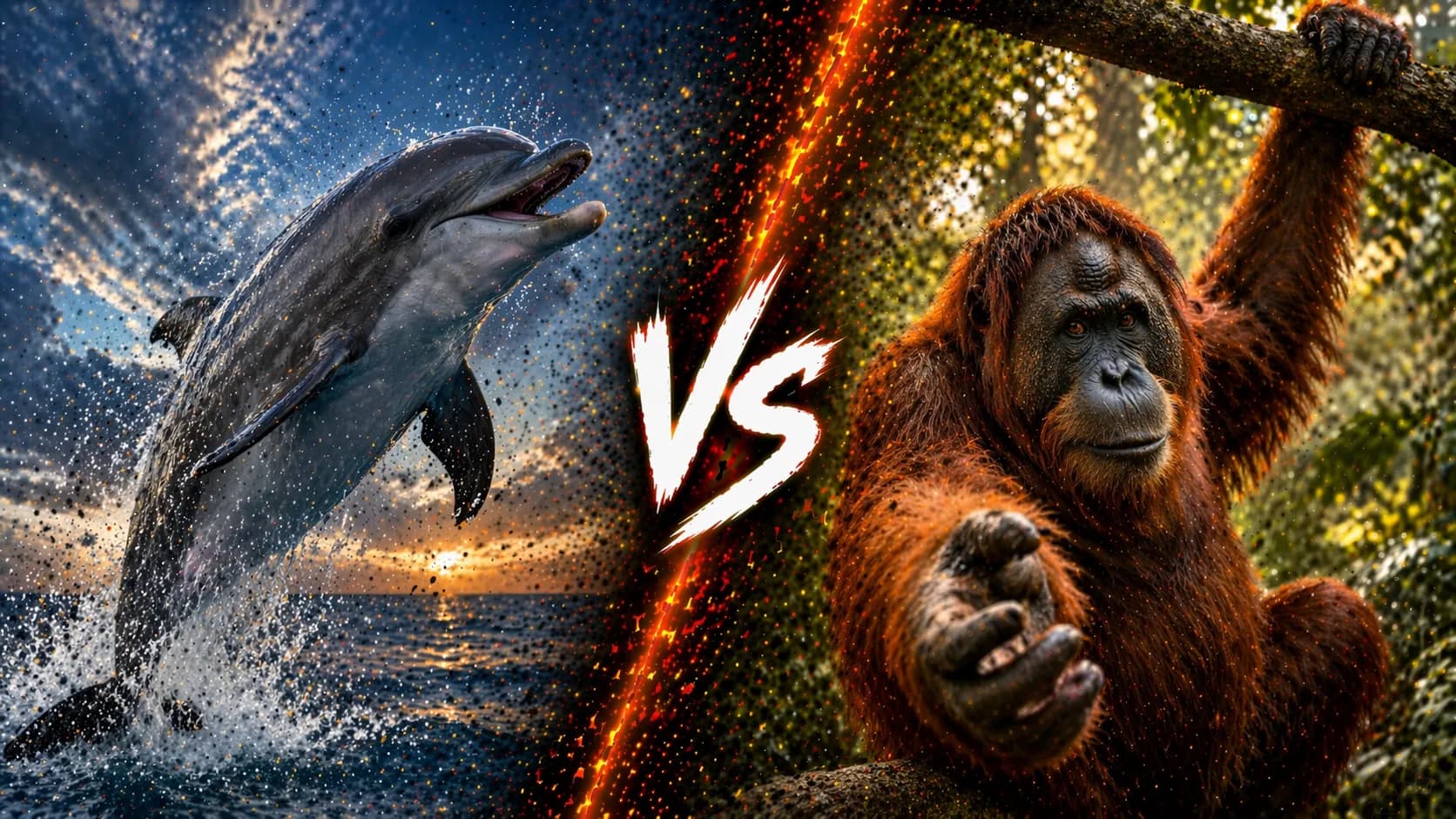 Dolphin vs Orangutan Intelligence: Which Animal Thinks Better? comparison image on AnimalDex