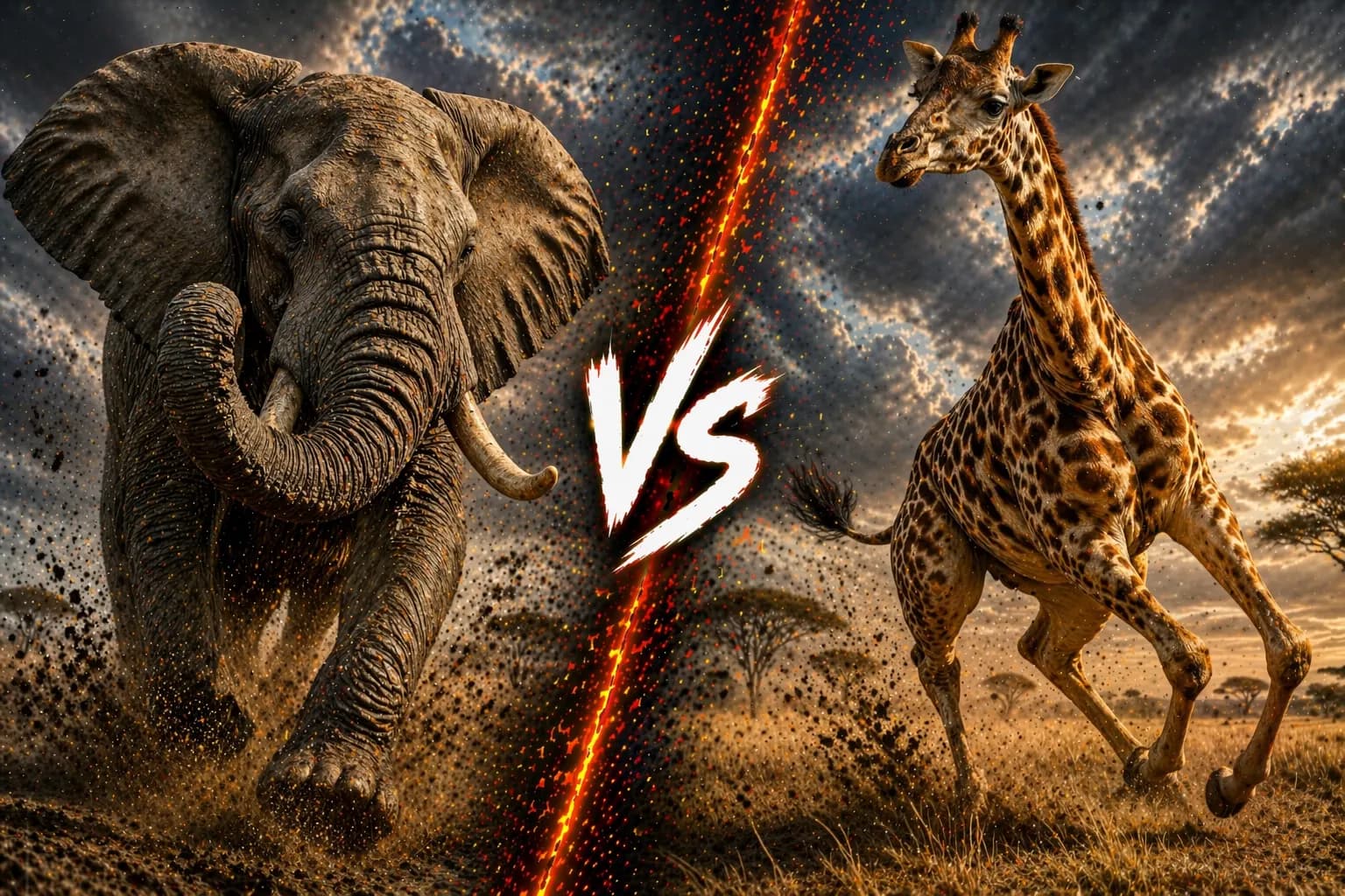 Elephant vs Giraffe: Which Giant Has the Stronger Edge? comparison image on AnimalDex