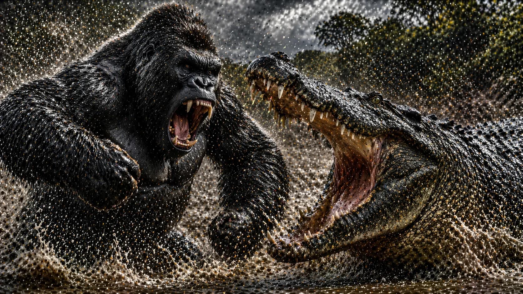 Gorilla vs Crocodile: Which Dangerous Animal Has the Edge? comparison image on AnimalDex