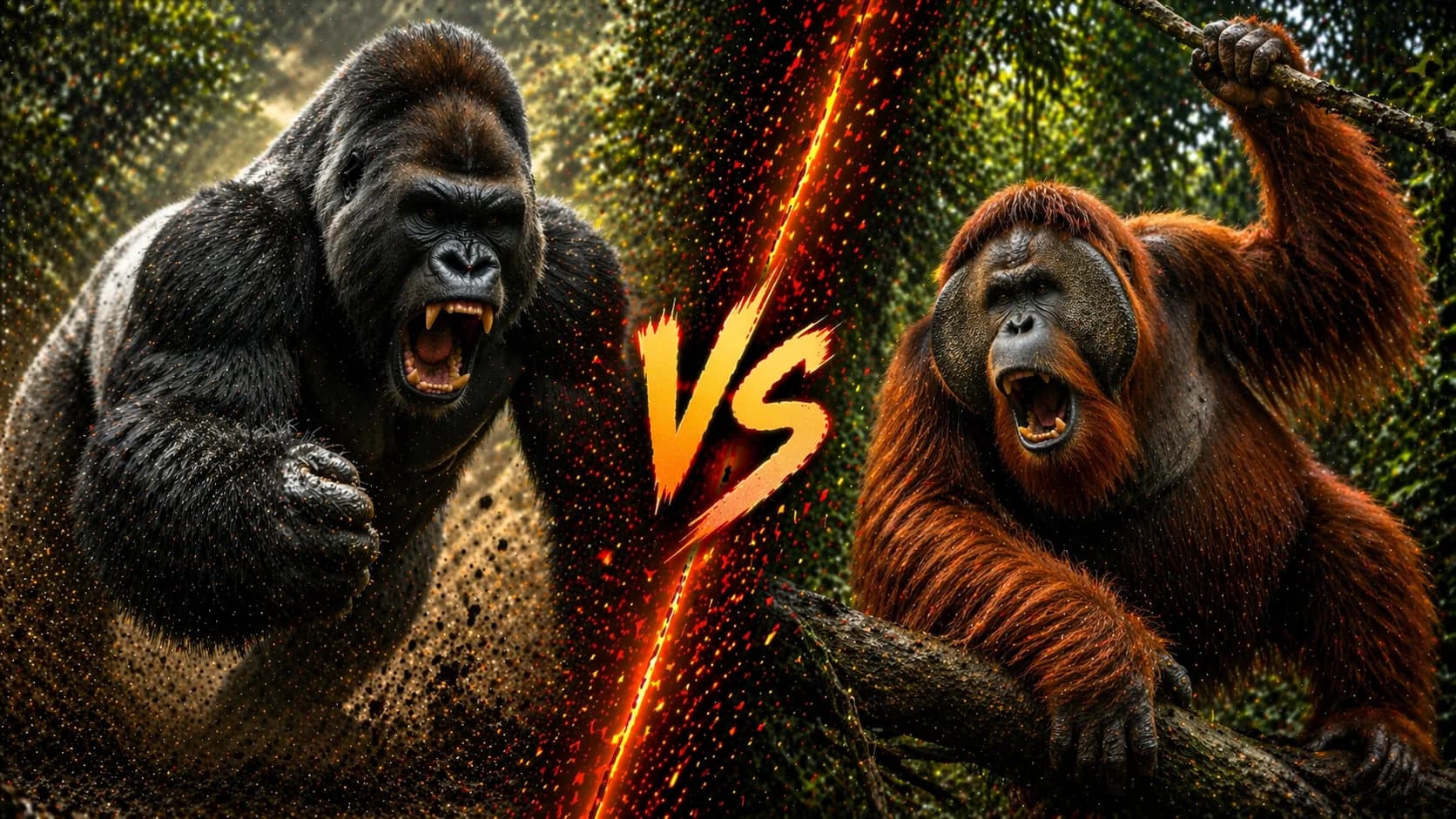 Gorilla vs Orangutan: Which Ape Is Stronger? comparison image on AnimalDex