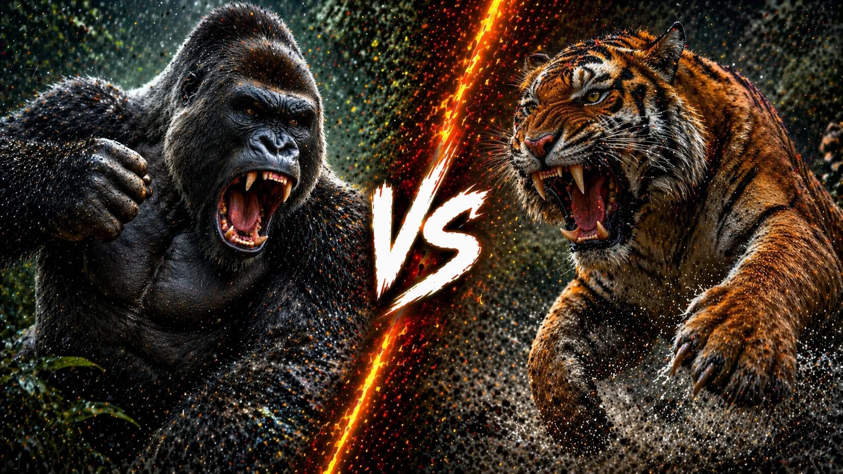 Gorilla vs Tiger: Who Actually Has the Edge? comparison image on AnimalDex