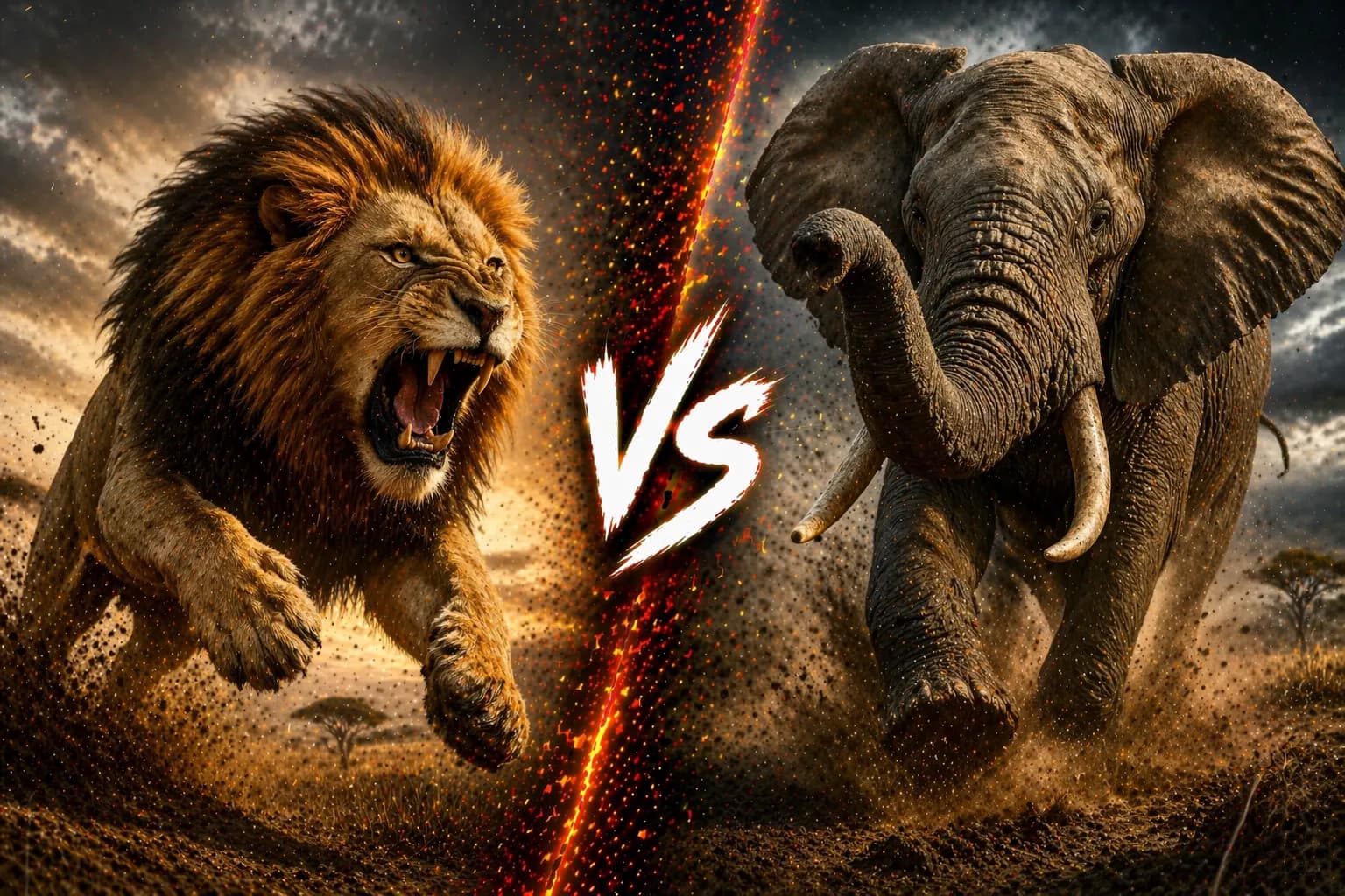 Lion vs Elephant: What Happens in a Real Encounter? comparison image on AnimalDex