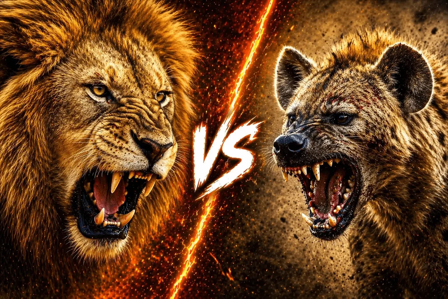 Lion vs Hyena: Who Really Has the Edge? comparison image on AnimalDex