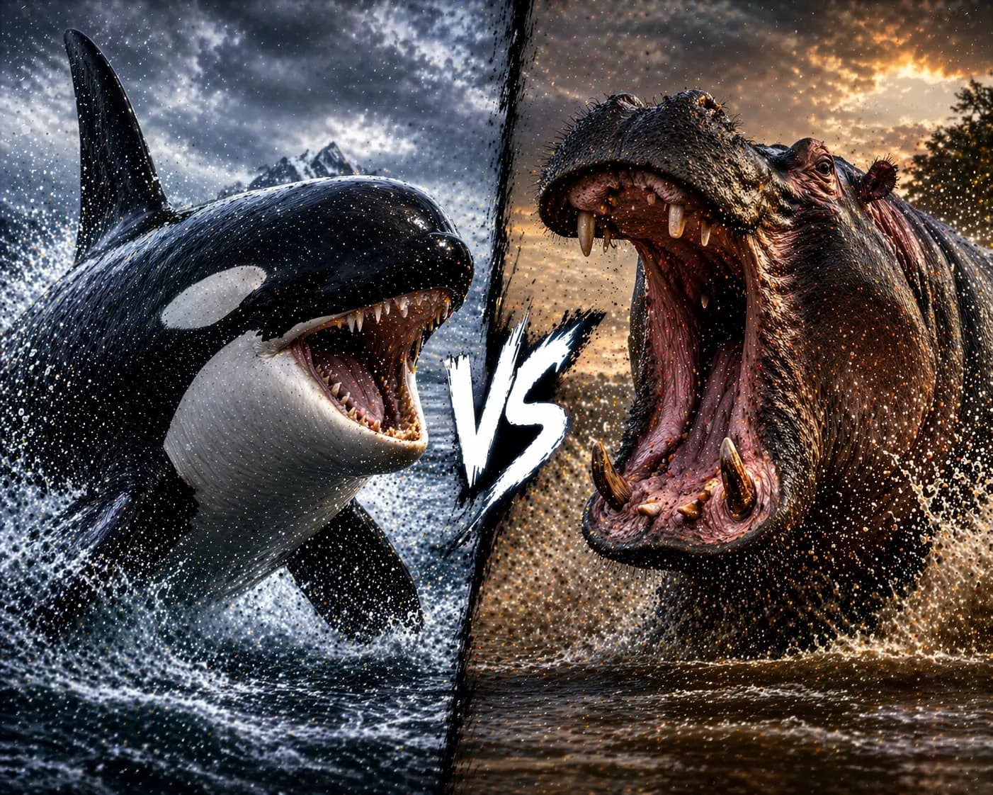 Orca vs Hippopotamus: Which Heavyweight Has the Edge? comparison image on AnimalDex