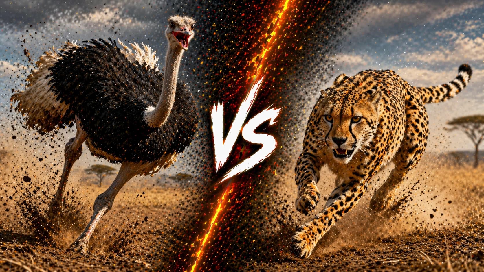 Ostrich vs Cheetah Speed: Which Is Actually Faster? comparison image on AnimalDex