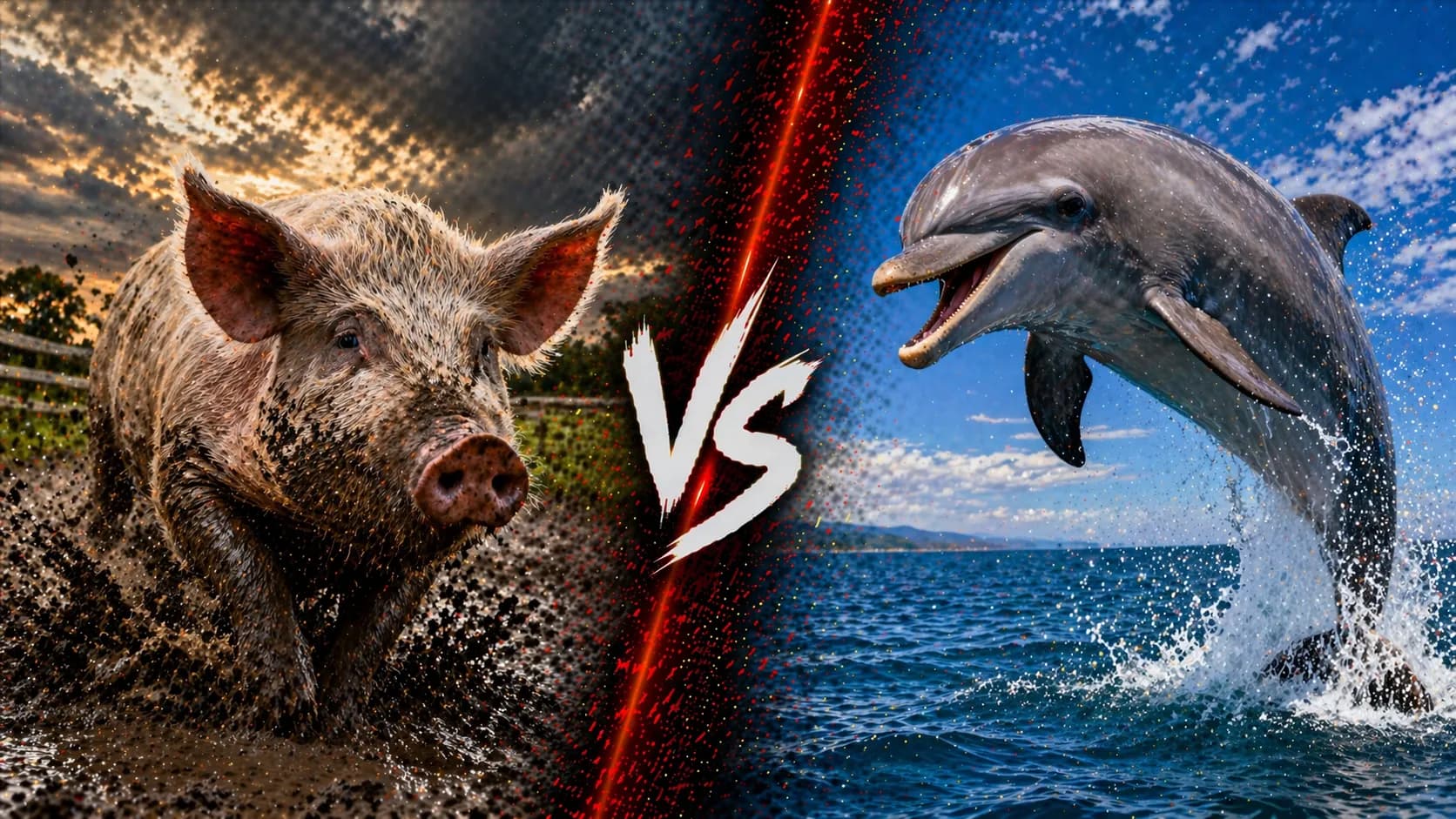 Pig vs Dolphin Intelligence: Which Animal Thinks Better? comparison image on AnimalDex