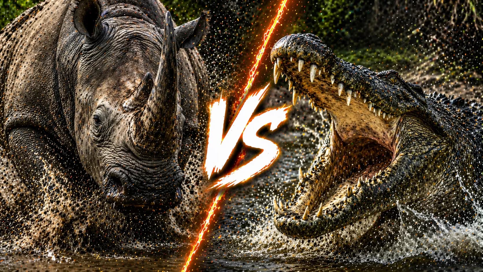 Rhino vs Crocodile: Which Dangerous Animal Has the Edge? comparison image on AnimalDex