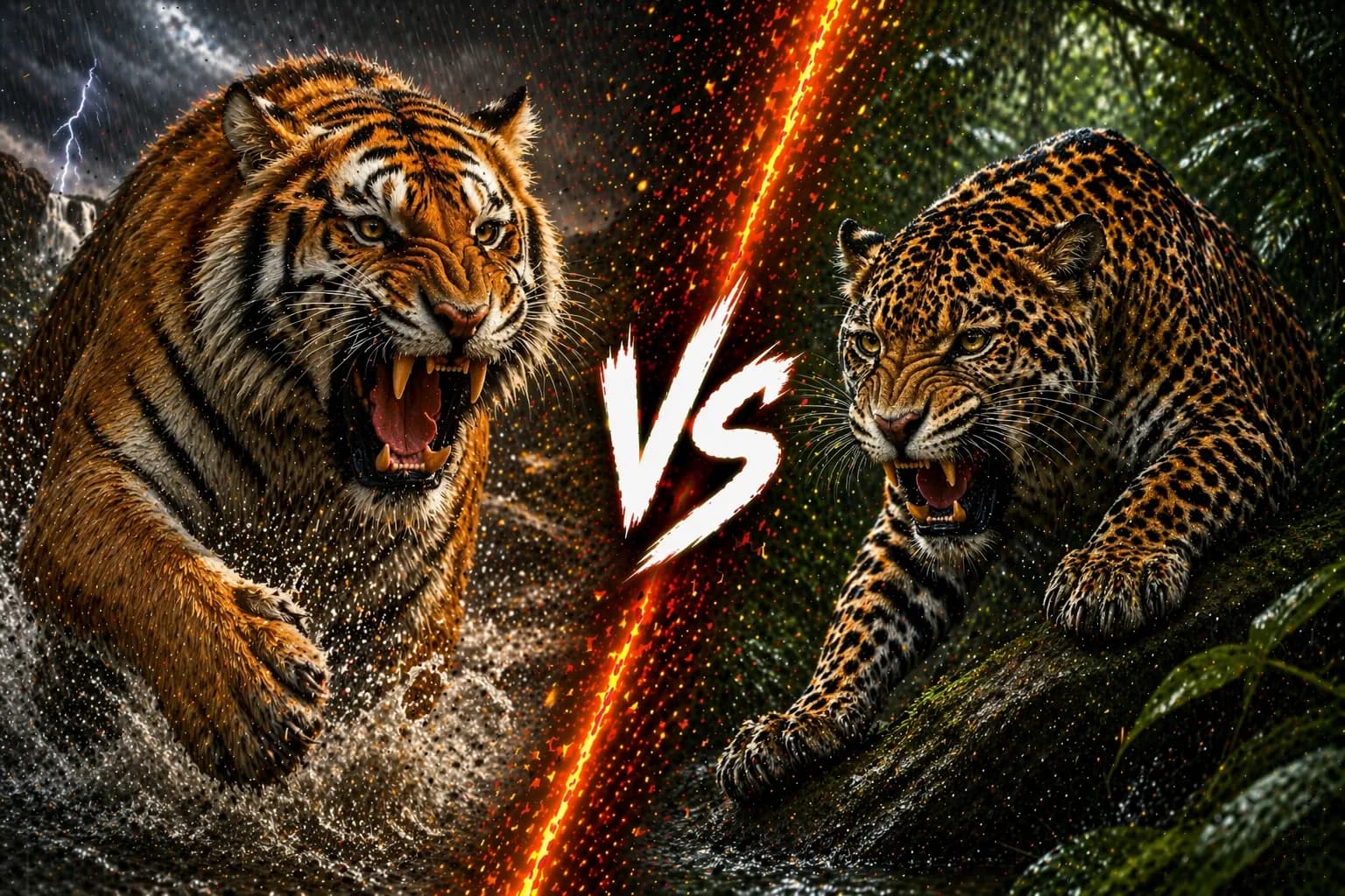 Tiger vs Jaguar: Which Big Cat Has the Edge? comparison image on AnimalDex