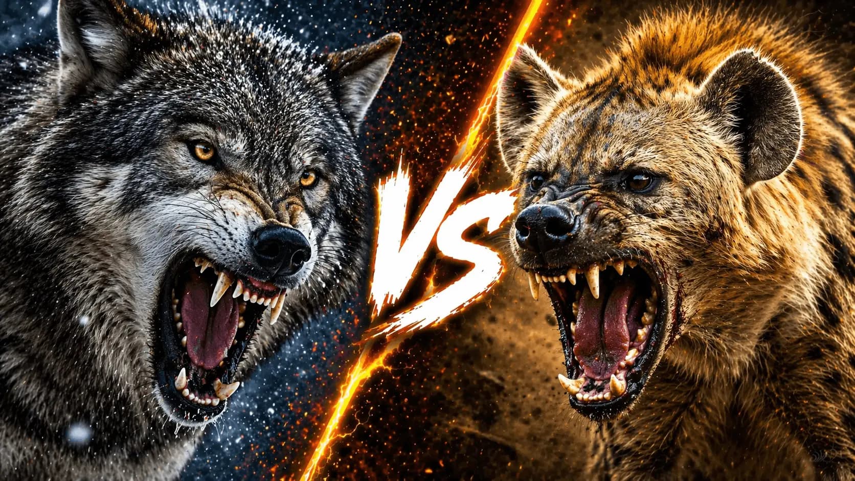 Wolf vs Hyena: Which Predator Has the Real Fighting Edge? comparison image on AnimalDex