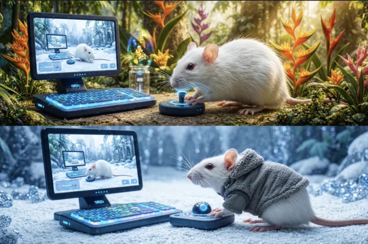 Rats in distant laboratories representing Rupert Sheldrake's controversial morphic resonance theory and shared species memory