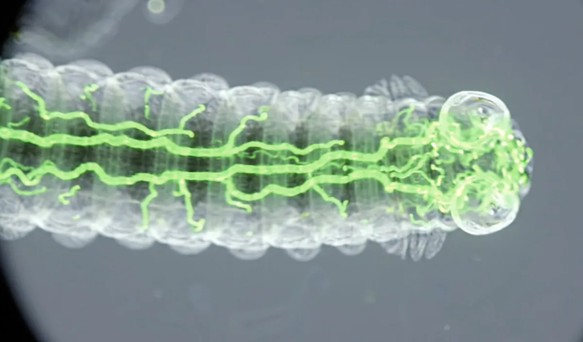 Planarian flatworm used in regeneration and memory experiments exploring whether learned behavior can survive brain regrowth