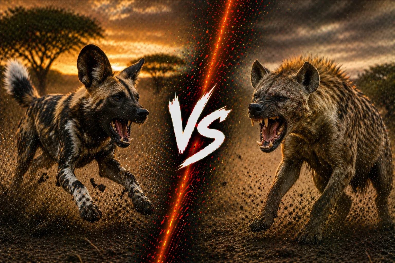 African Wild Dog vs Hyena: Which Hunter Has the Edge? comparison image on AnimalDex