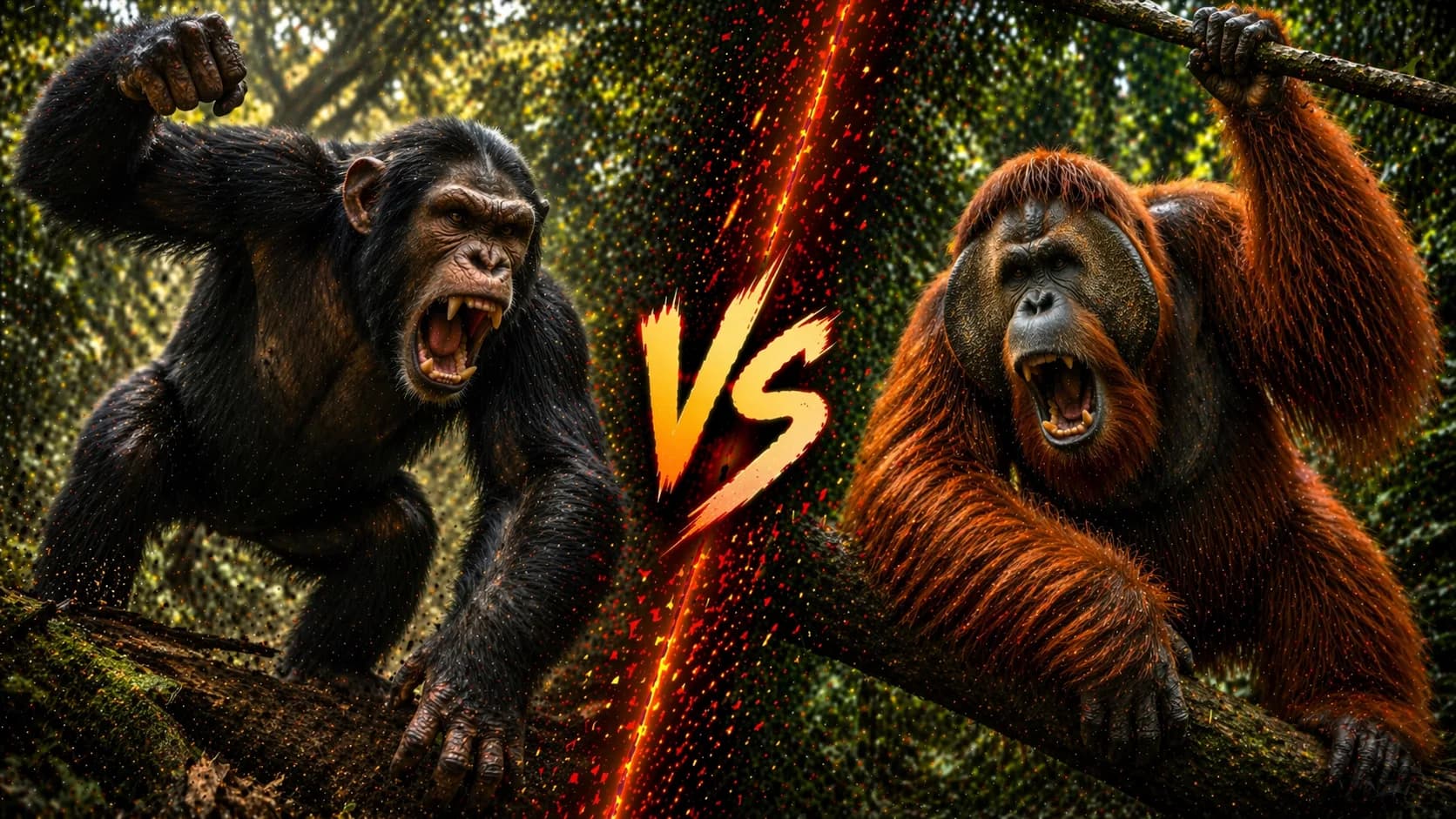 Chimpanzee vs Orangutan: Which Ape Has the Better Edge? comparison image on AnimalDex