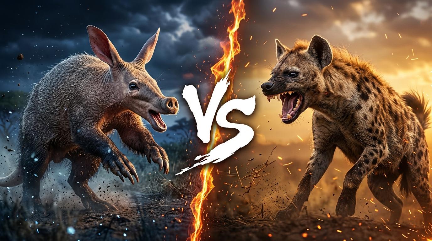 aardvark-vs-spotted-hyena comparison image on AnimalDex