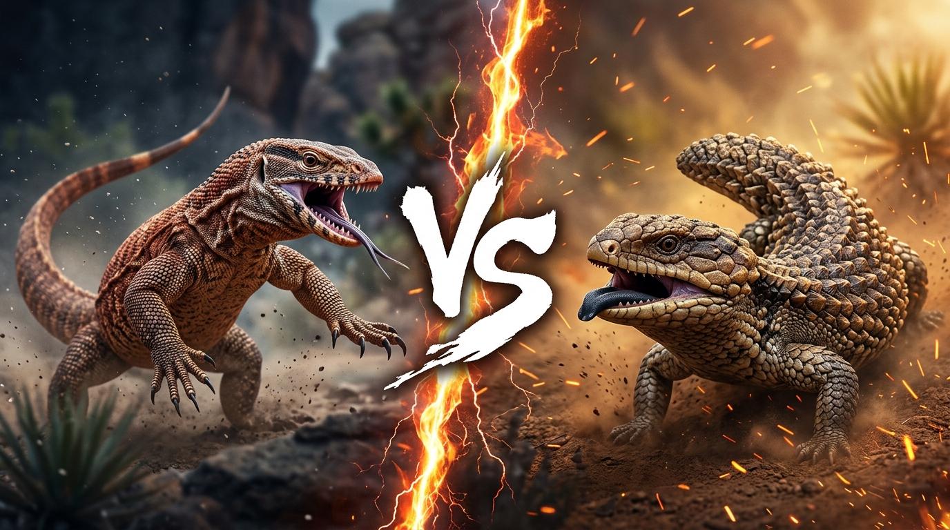 ackie-monitor-vs-shingleback-skink comparison image on AnimalDex