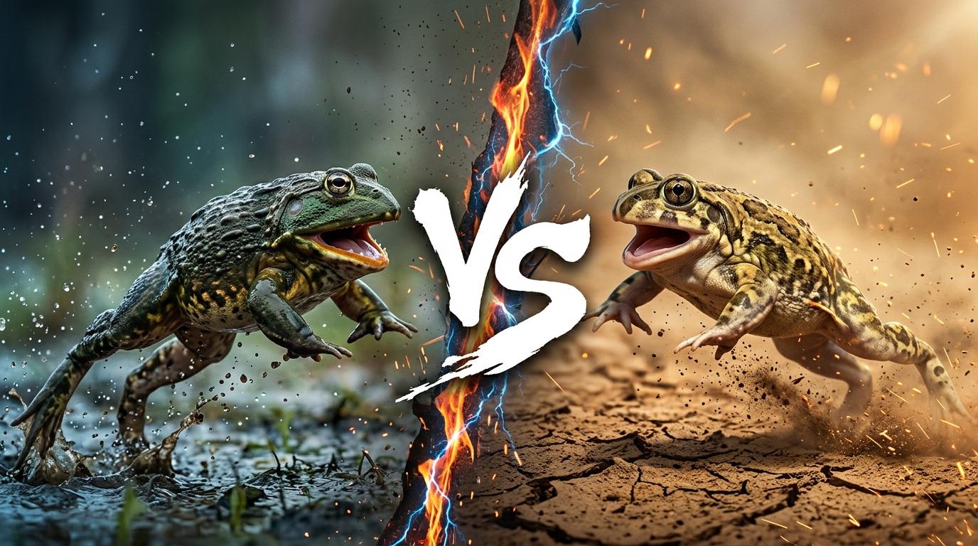 african-bullfrog-vs-couchs-spadefoot comparison image on AnimalDex