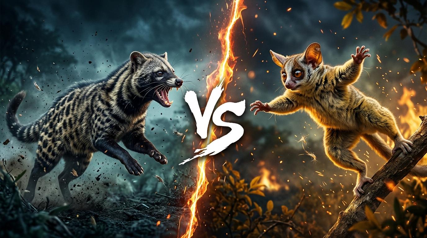 african-civet-vs-senegal-bushbaby comparison image on AnimalDex