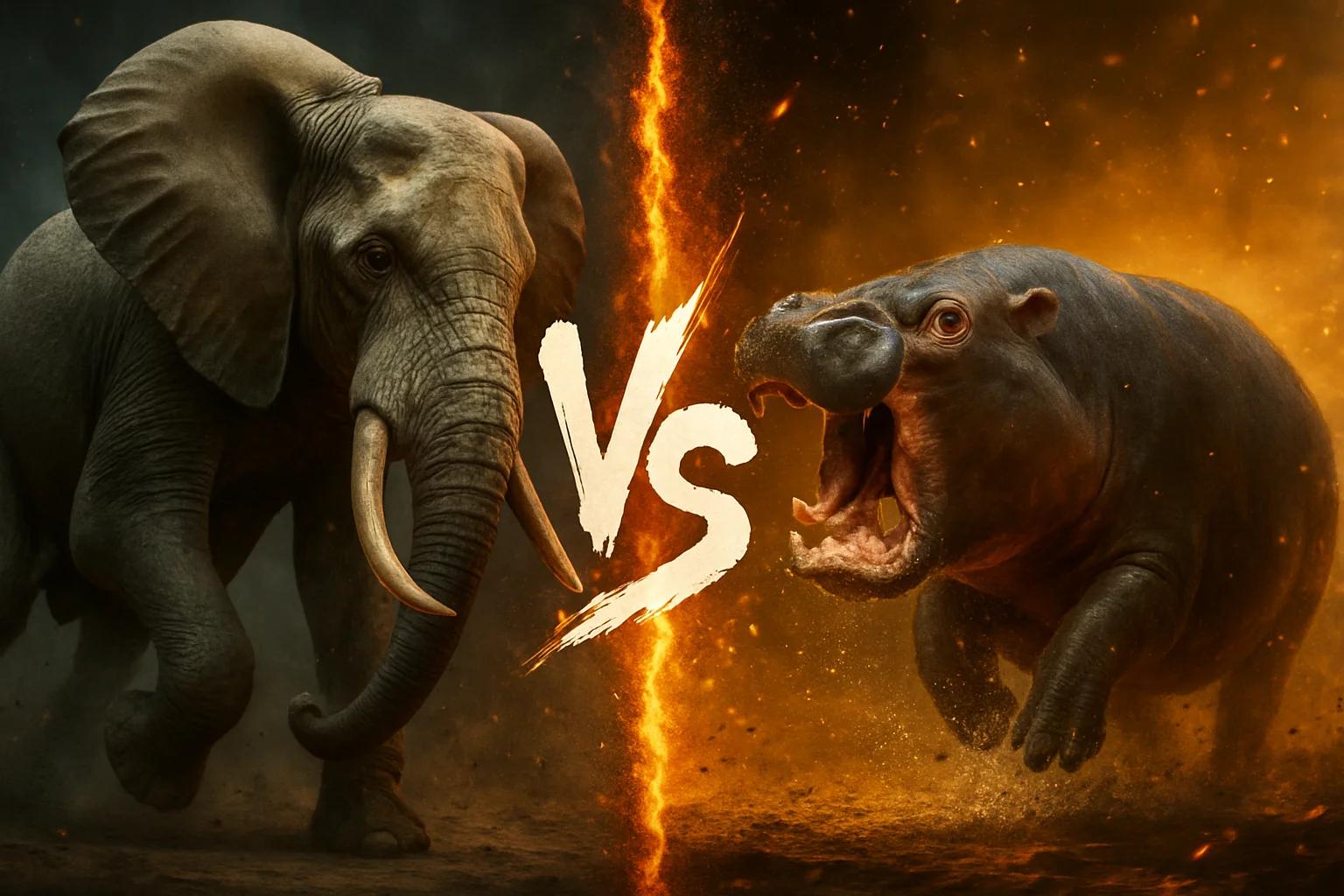 african-forest-elephant-vs-pygmy-hippopotamus comparison image on AnimalDex