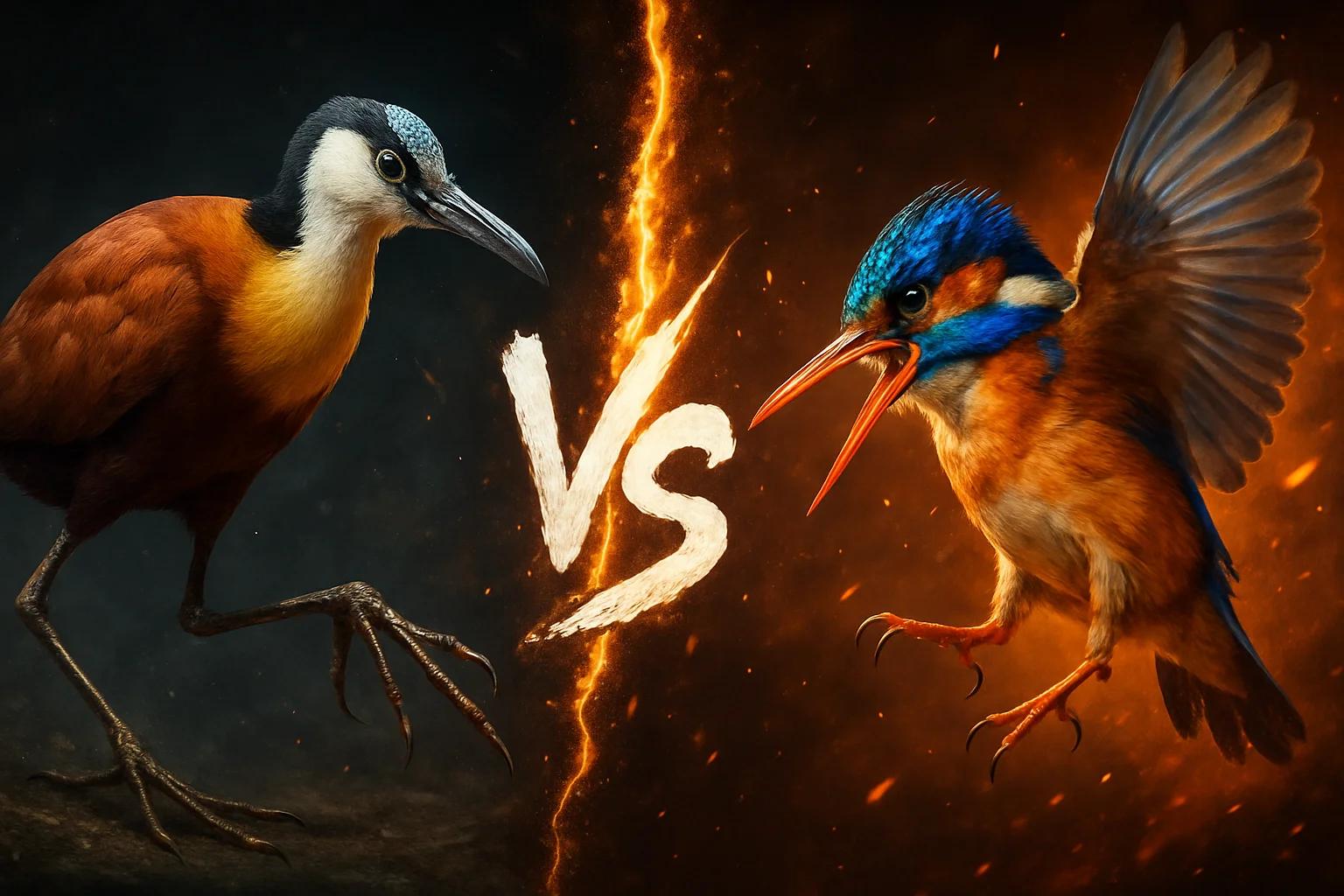african-jacana-vs-malachite-kingfisher comparison image on AnimalDex