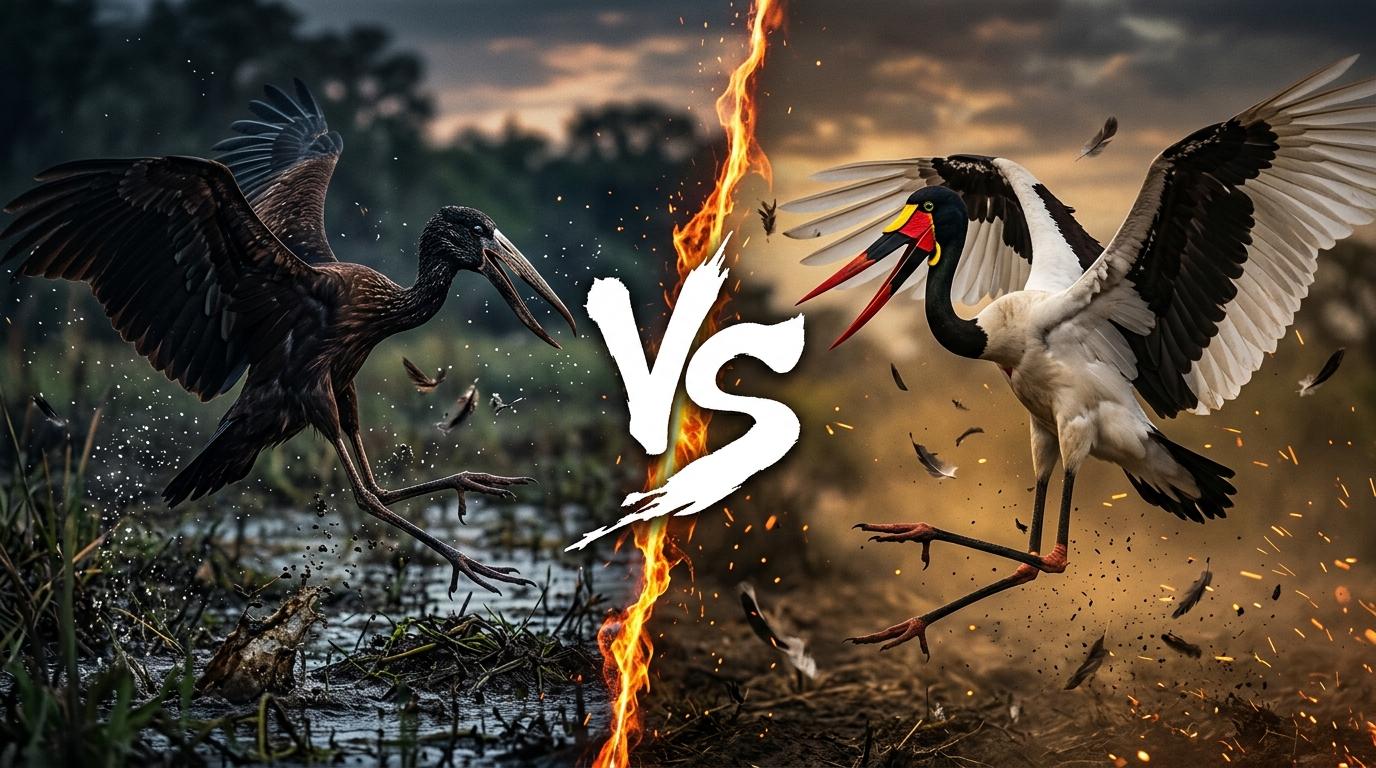 african-openbill-vs-saddle-billed-stork comparison image on AnimalDex