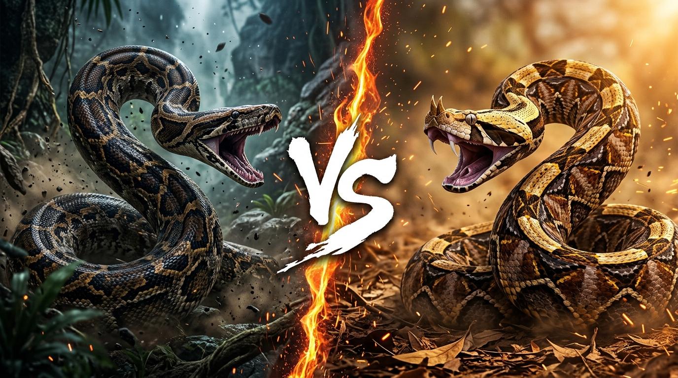 african-rock-python-vs-gaboon-viper comparison image on AnimalDex