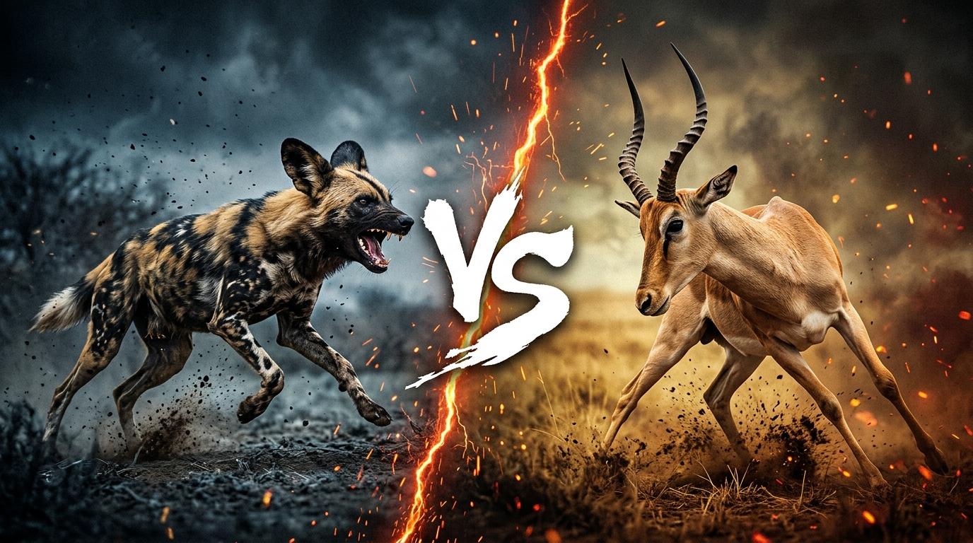 african-wild-dog-vs-hirola comparison image on AnimalDex