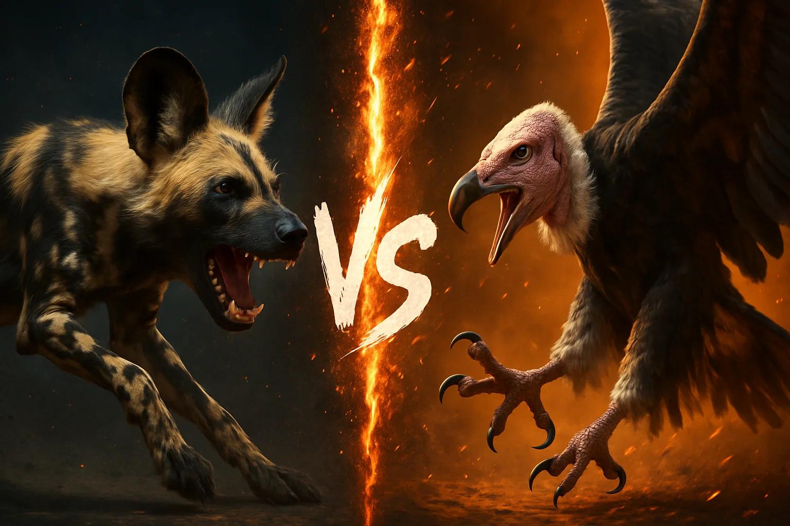 african-wild-dog-vs-white-headed-vulture comparison image on AnimalDex