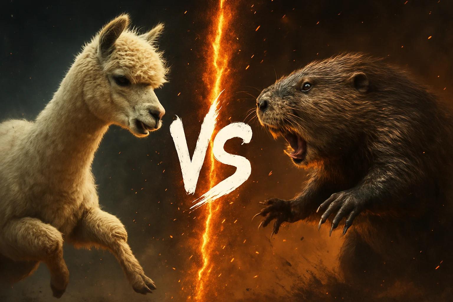 alpaca-vs-north-american-beaver comparison image on AnimalDex