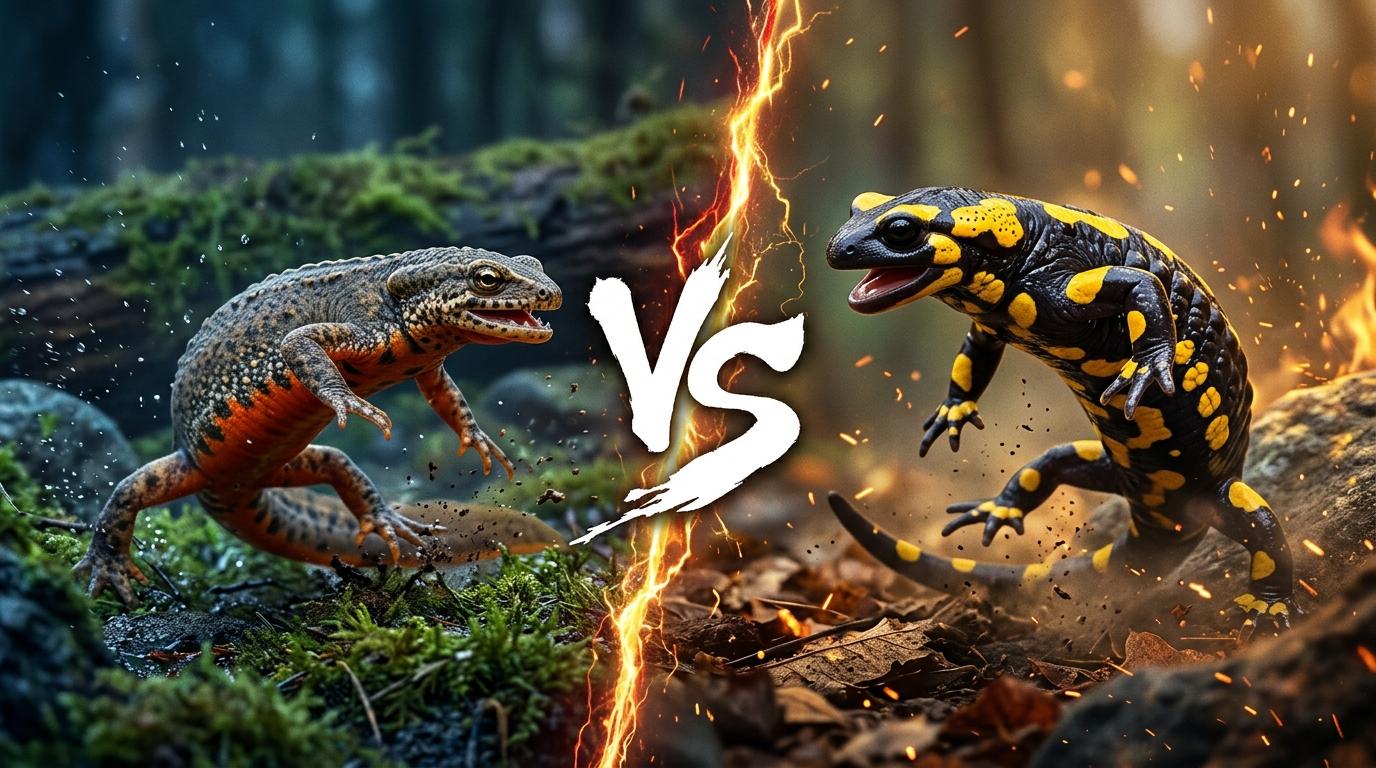 alpine-newt-vs-fire-salamander comparison image on AnimalDex