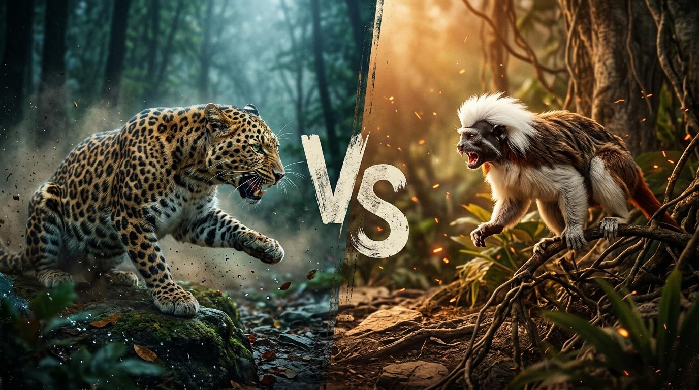 amur-leopard-vs-cotton-top-tamarin comparison image on AnimalDex