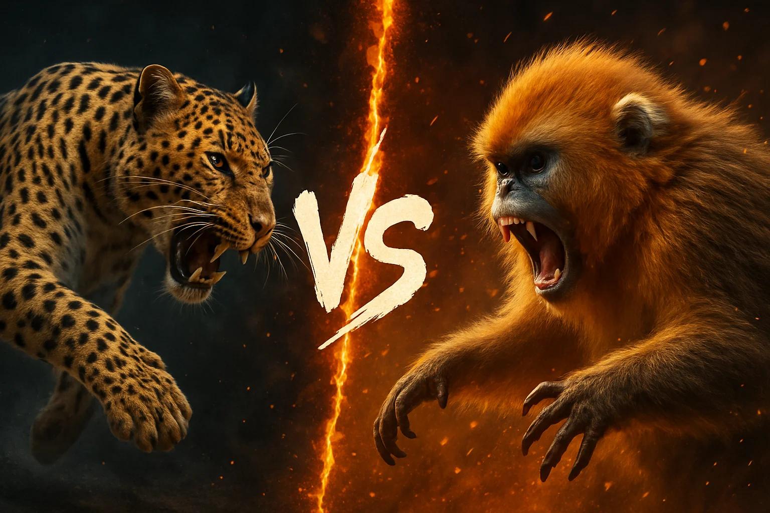 amur-leopard-vs-golden-snub-nosed-monkey comparison image on AnimalDex