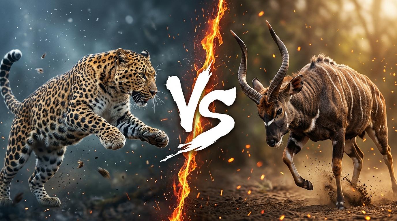 amur-leopard-vs-mountain-nyala comparison image on AnimalDex