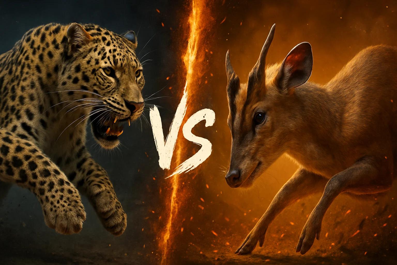 amur-leopard-vs-reevess-muntjac comparison image on AnimalDex