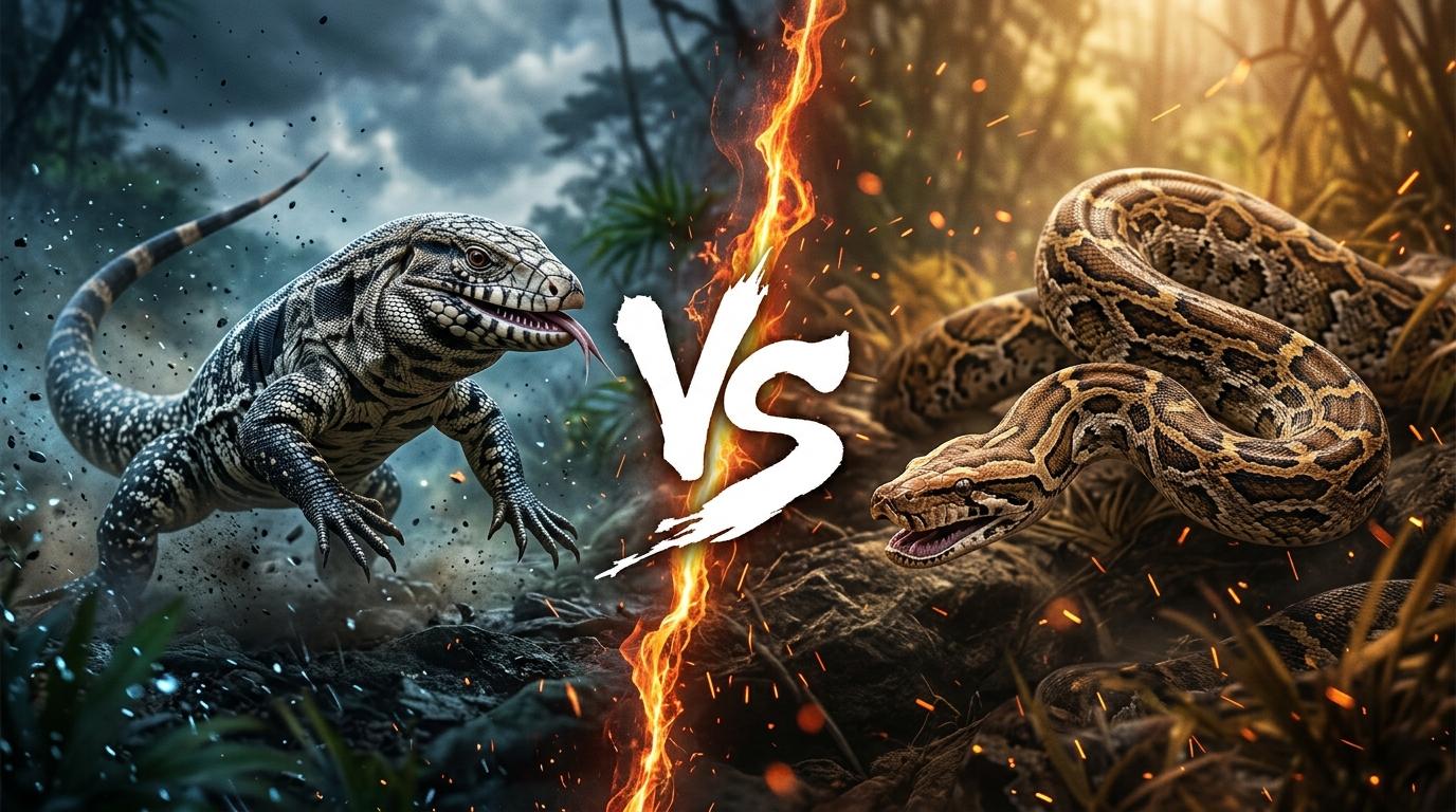 argentine-black-and-white-tegu-vs-burmese-python comparison image on AnimalDex