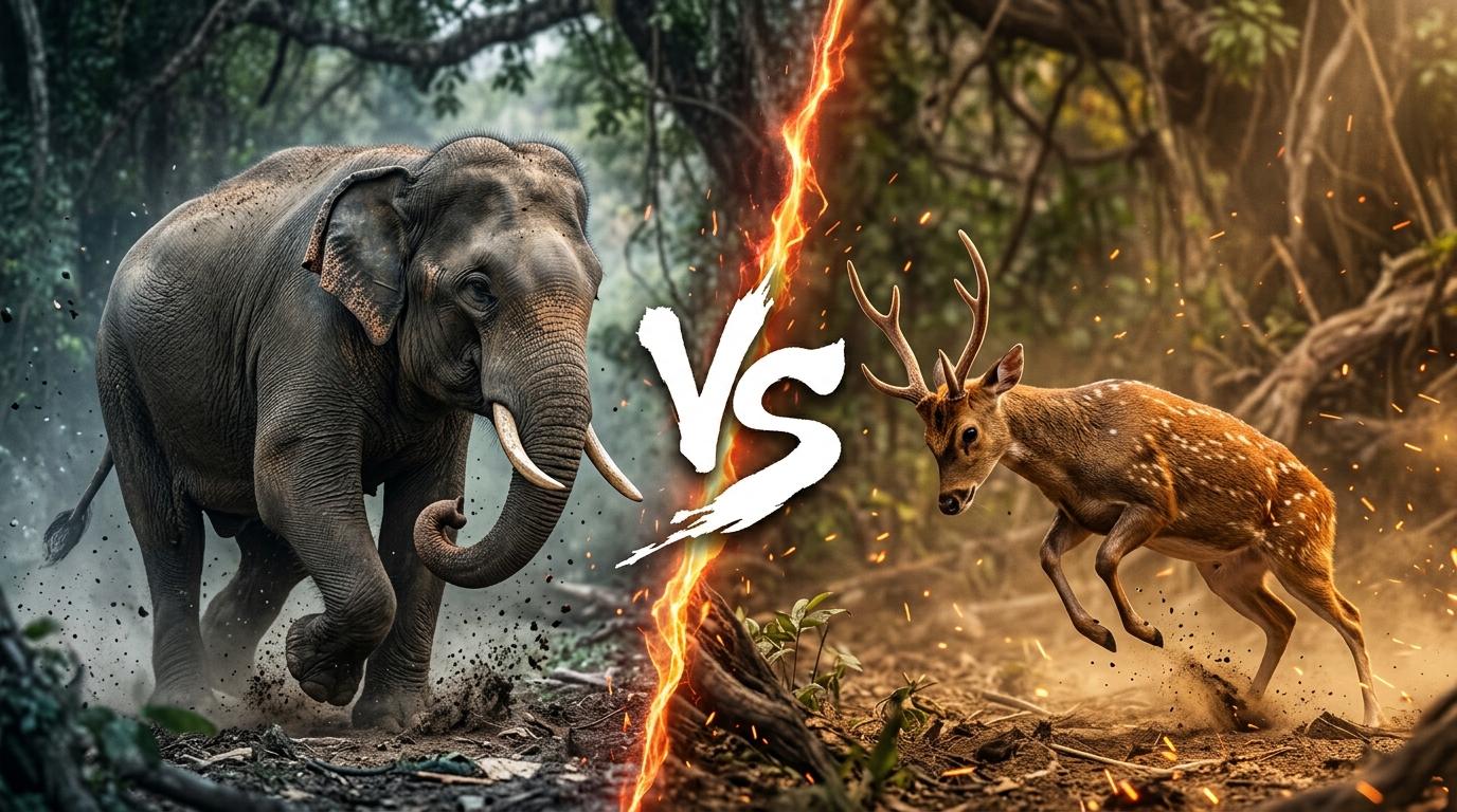 asian-elephant-vs-bawean-deer comparison image on AnimalDex