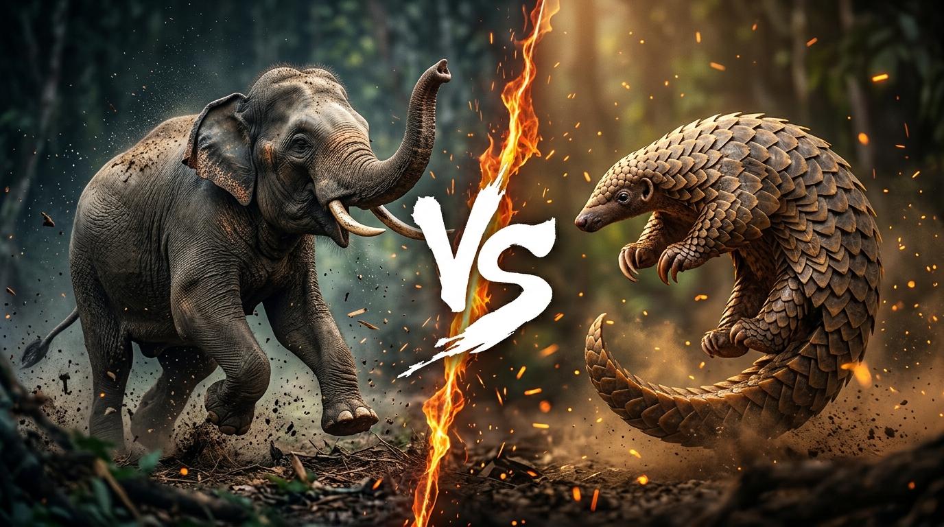 asian-elephant-vs-sunda-pangolin comparison image on AnimalDex