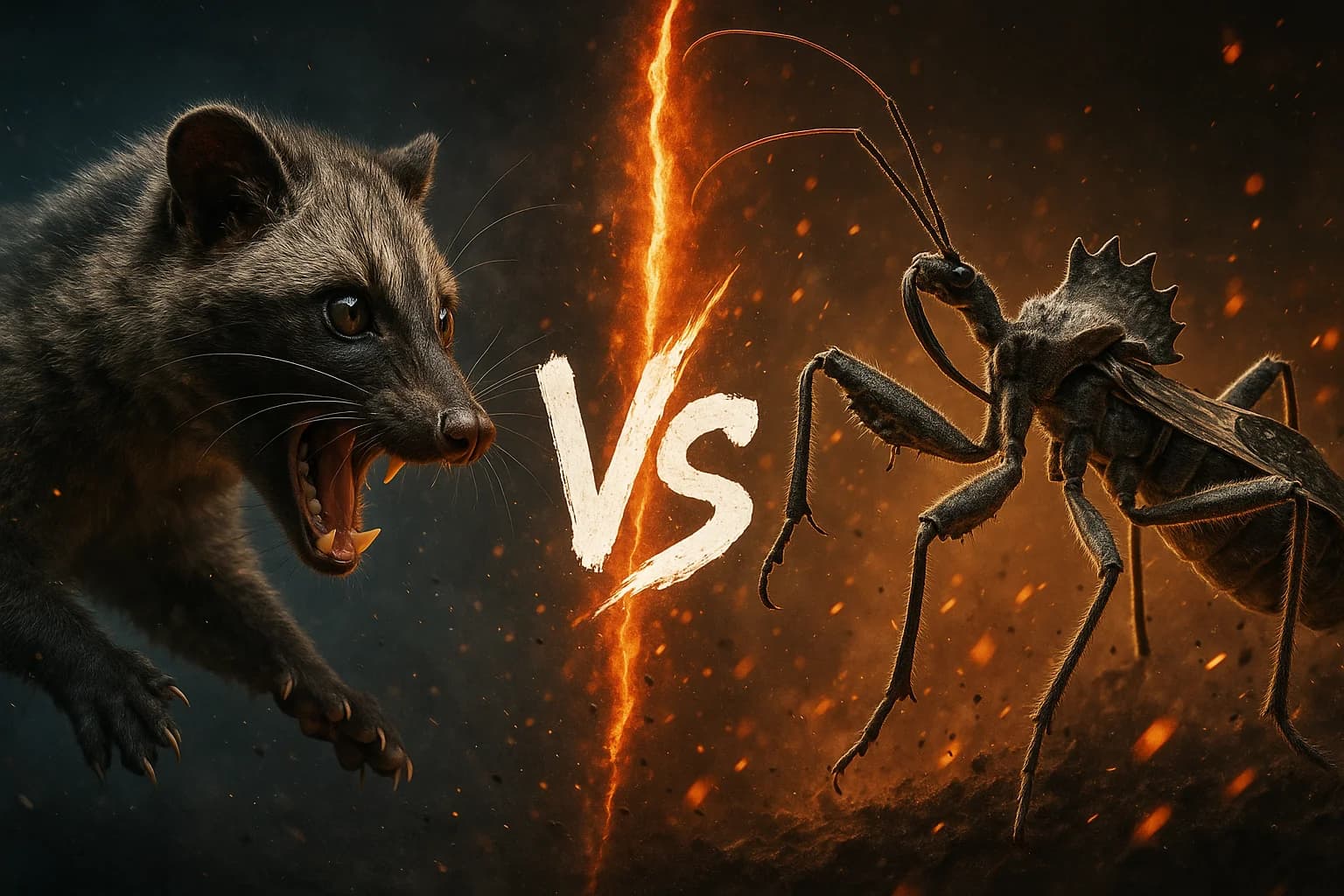 asian-palm-civet-vs-wheel-bug comparison image on AnimalDex