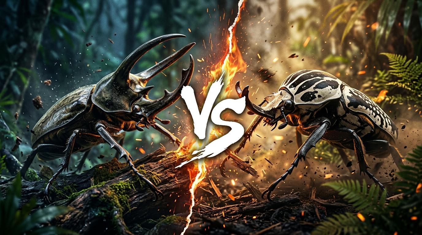 atlas-beetle-vs-goliath-beetle comparison image on AnimalDex