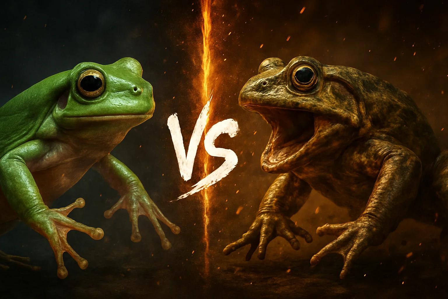 australian-green-tree-frog-vs-goliath-frog comparison image on AnimalDex