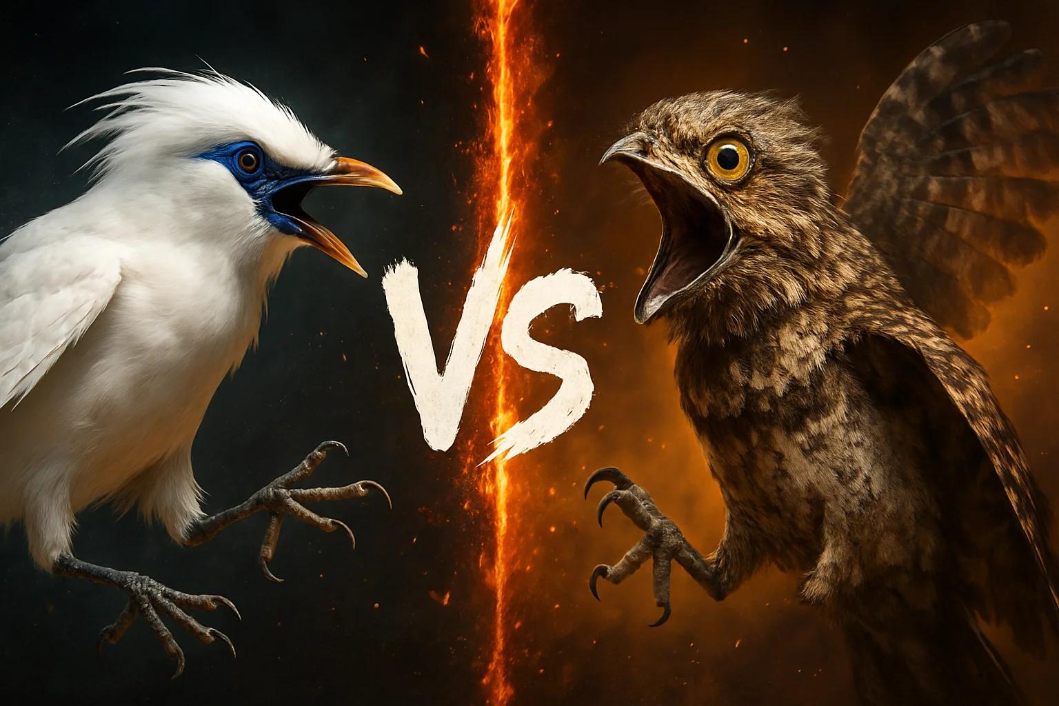 bali-myna-vs-great-potoo comparison image on AnimalDex