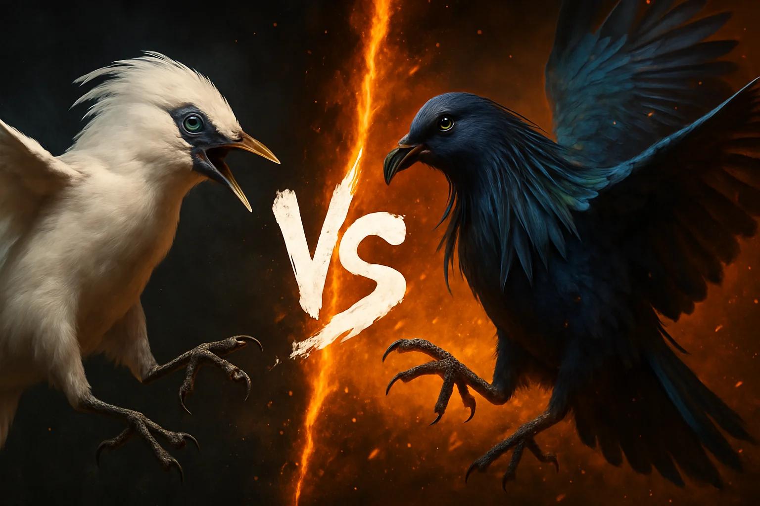 bali-myna-vs-nicobar-pigeon comparison image on AnimalDex