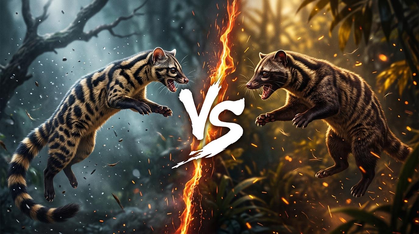 banded-linsang-vs-banded-palm-civet comparison image on AnimalDex