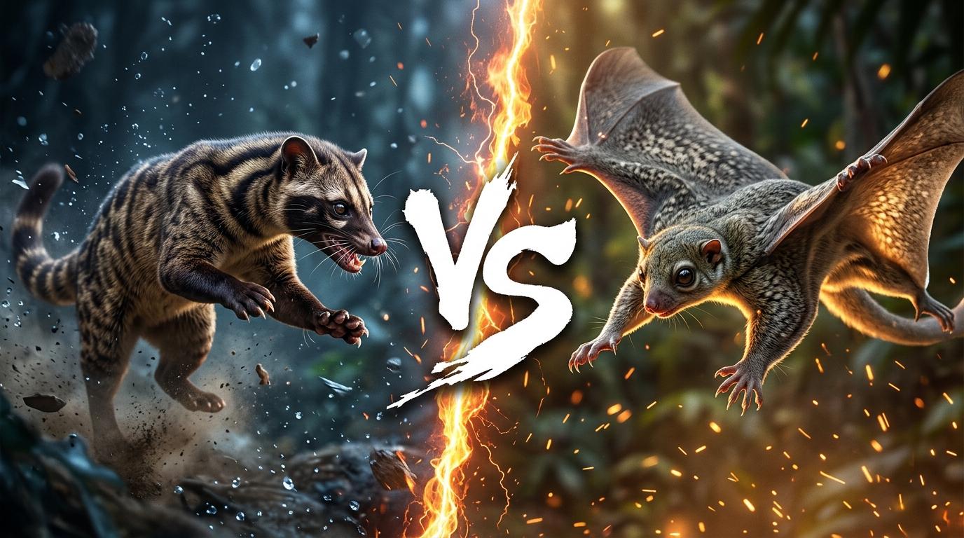 banded-palm-civet-vs-sunda-flying-lemur comparison image on AnimalDex